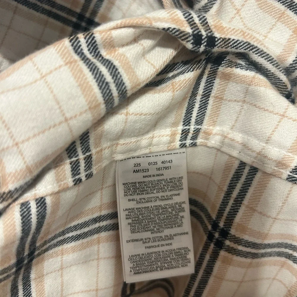 Columbia Cornell Woods Flannel Long Sleeve Shirt Mens Large Tan Plaid AM1523-192 - Picture 6 of 7